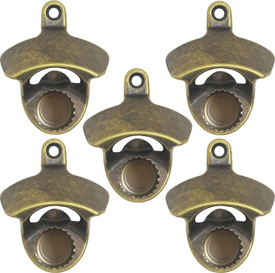 Abridor botellas inox magnético pared bronce antiguo set 5