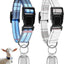 2 Collares Cabra Campanas Bronce Ajustables Azul Blanco