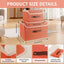 Cubo almacenamiento lino plegable con tapa naranja