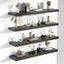 Estantes flotantes negros 48" set 4 sala cocina