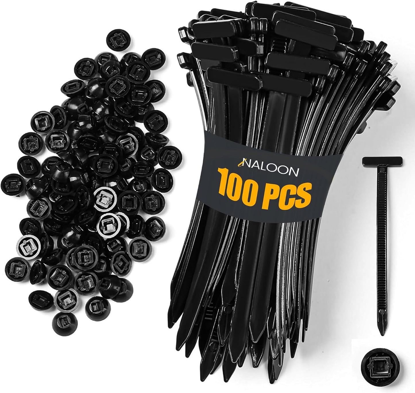 100 Hebillas Nailon Universal para Ataduras Cables Resistentes UV