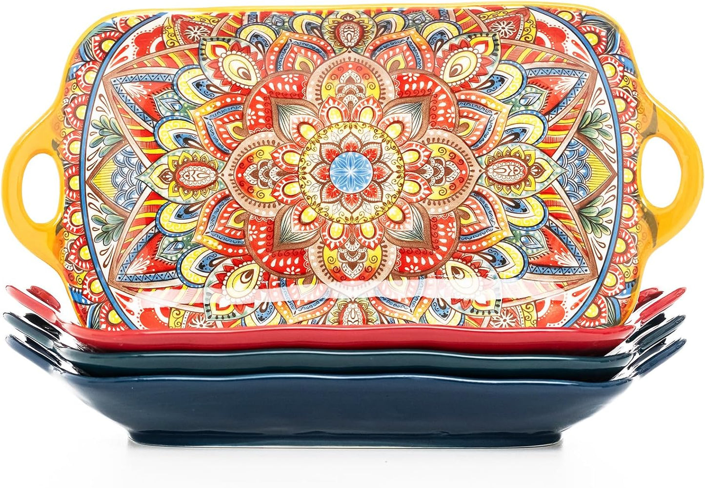 Set 4 platos porcelana Boho 12pulg para servir
