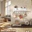 Soporte correa perro pared con estante y 6 ganchos