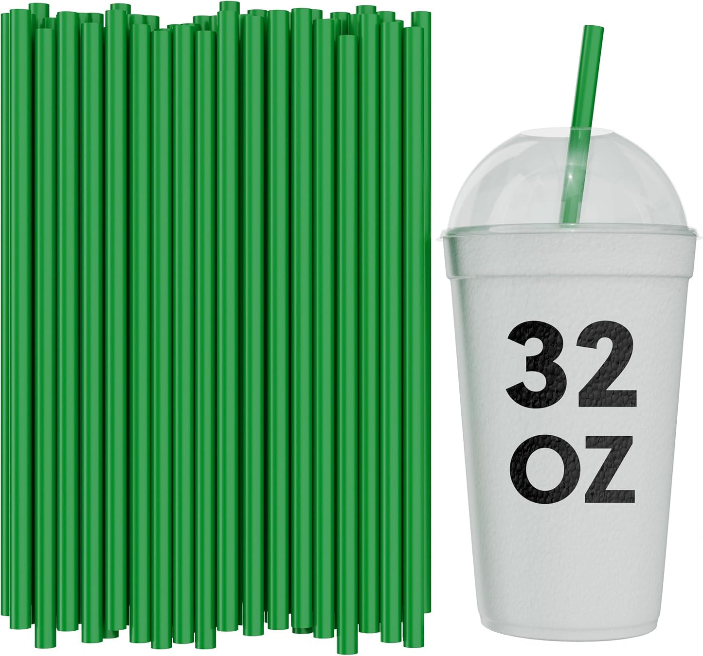Pajitas anchas plástico bebidas gruesas 250 verde