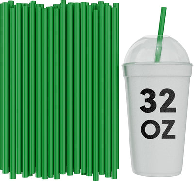Pajitas anchas plástico bebidas gruesas 250 verde