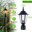 Luz poste exterior aluminio vidrio impermeable negro mate