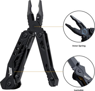 Navaja bolsillo multiherramienta plegable EDC para hombres negro