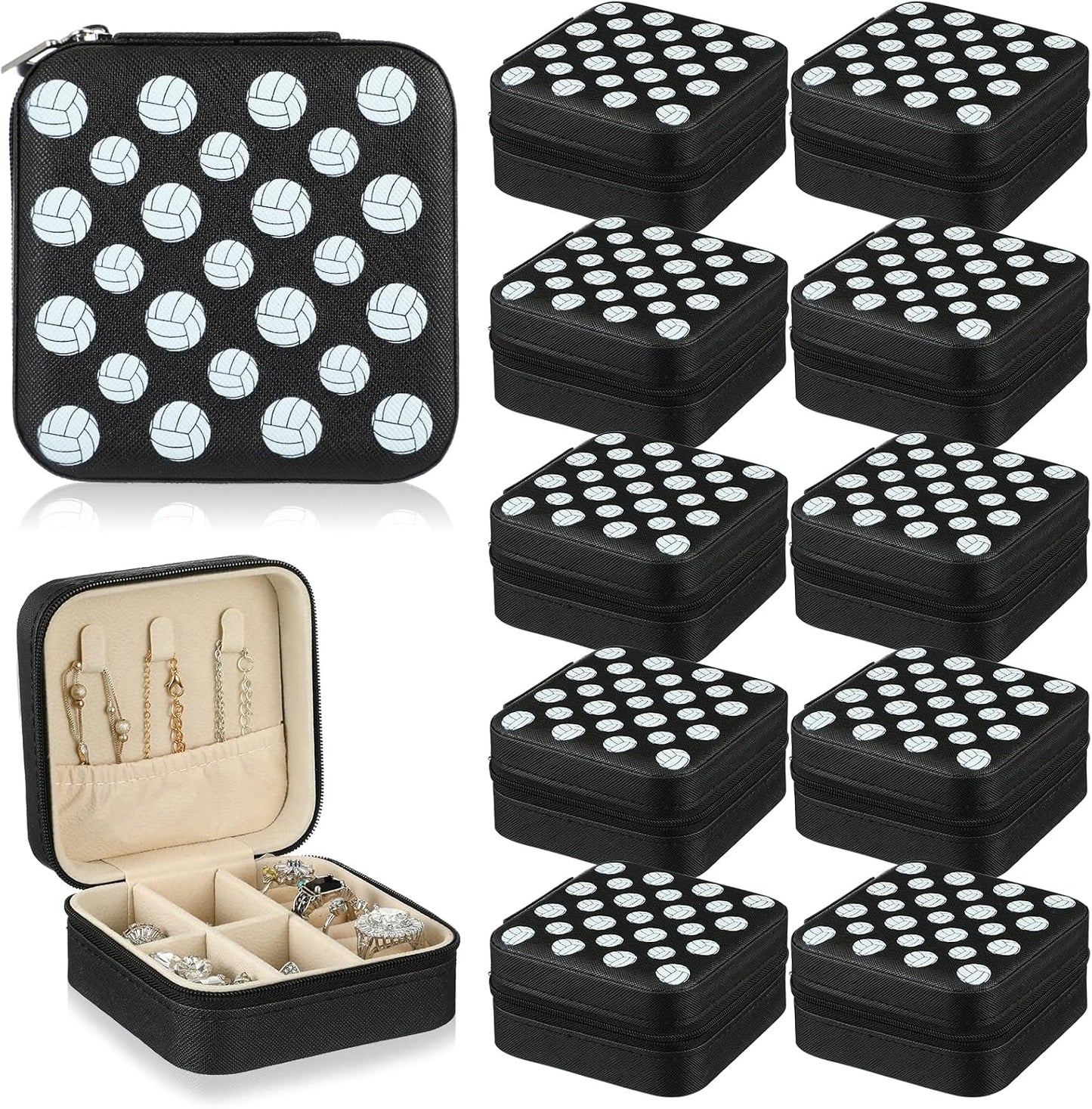 12 Pzas Regalos Voleibol Caja Joyas Negro