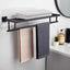 Toallero pared 24pulg acero inox SUS304 negro mate doble