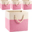 4 Pzas Cubos Almacenamiento Tela Lino 11x11" Plegables