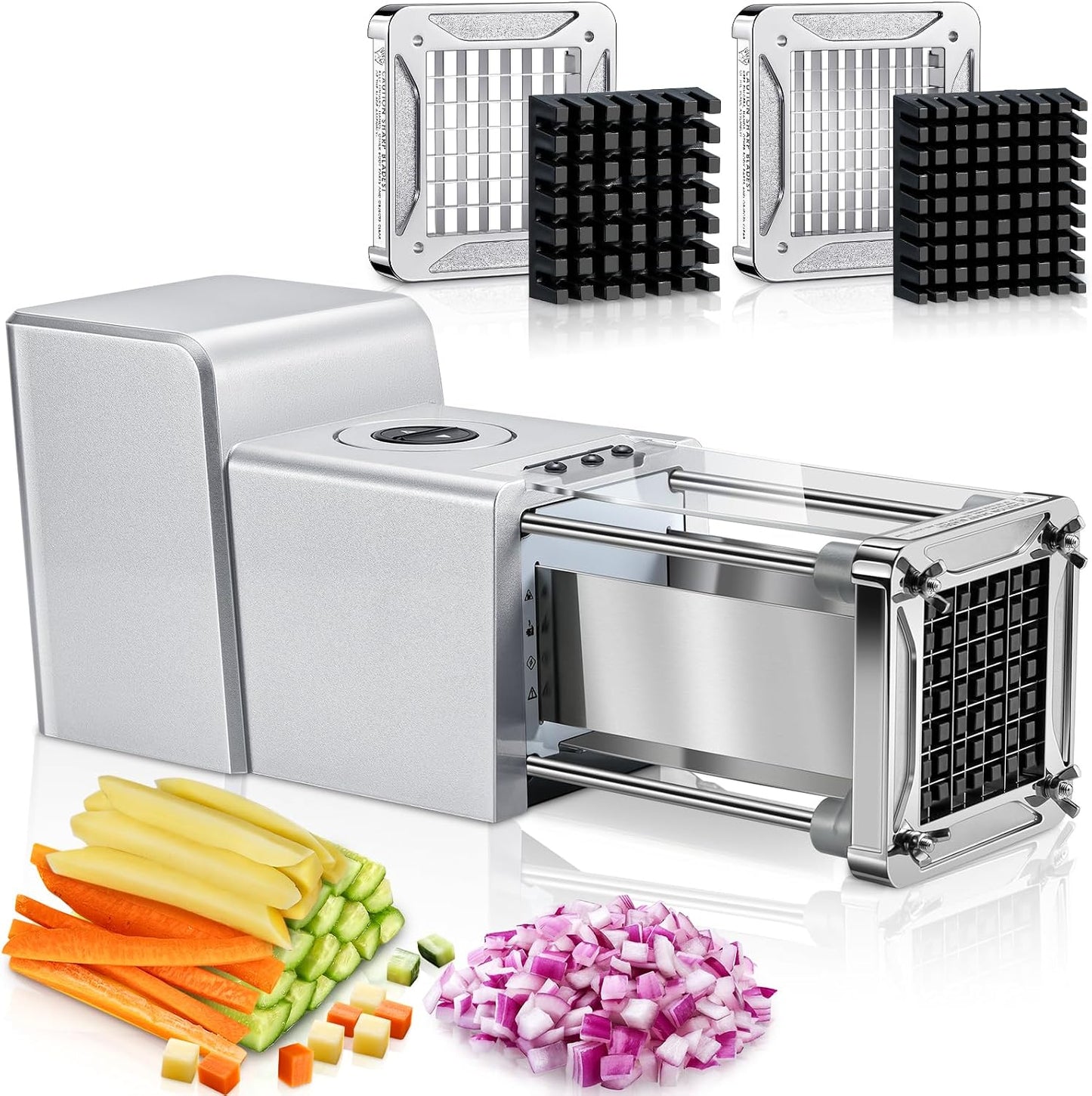 Cortador eléctrico papas acero inox cuchillas 1/2 y 3/8 pulg