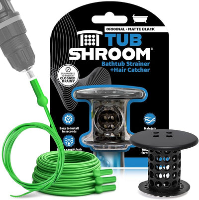 Recogedor cabello desagüe 1.5-1.75pulg negro mate
