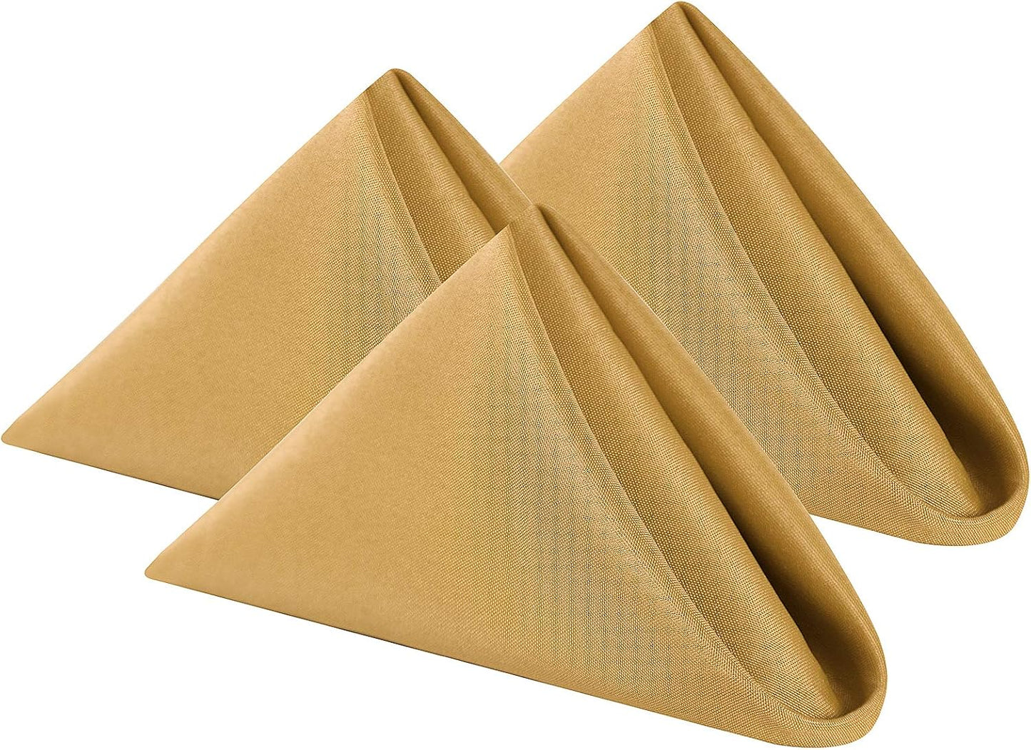 50 Servilletas Tela Poliéster 17x17pulg Dorado