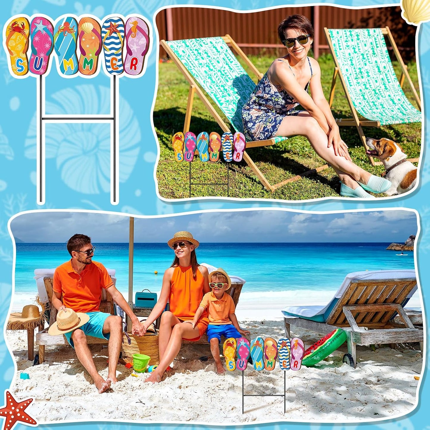 Letrero metal verano 15.7" para playa patio impermeable