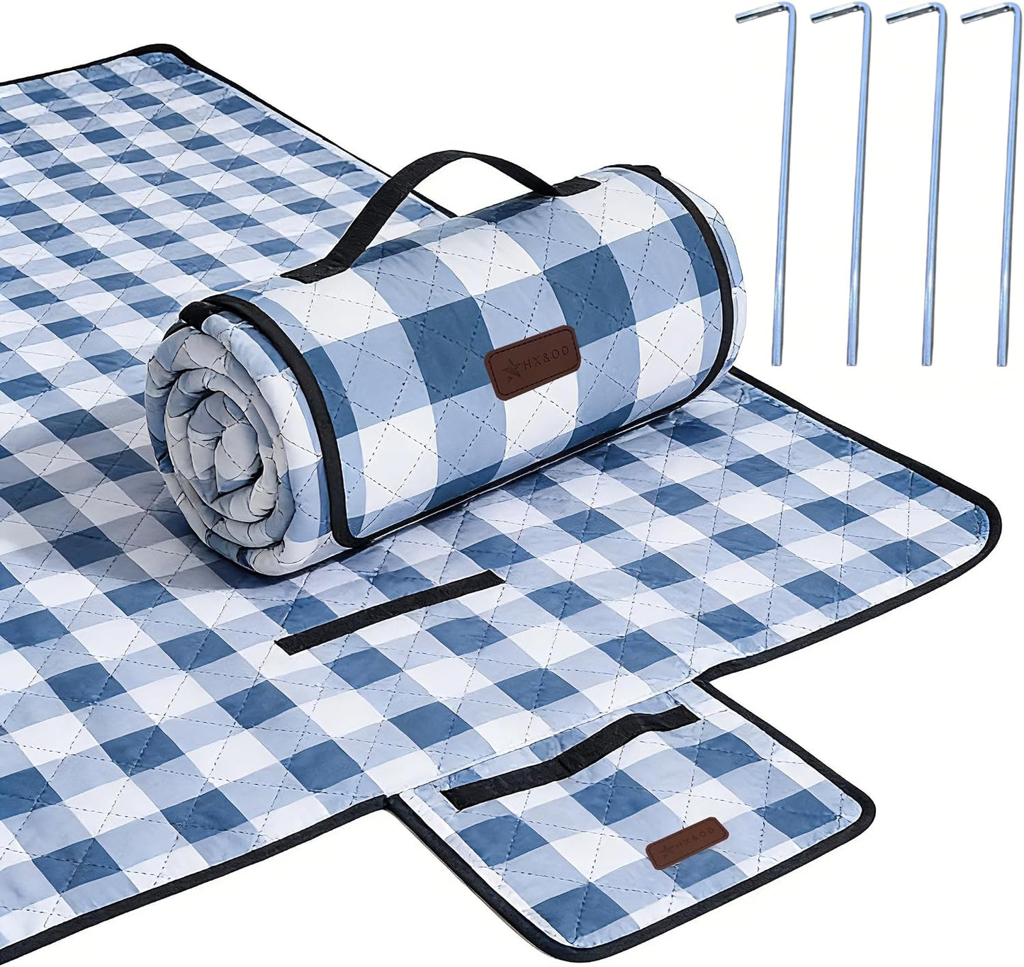 Manta Picnic Gingham 80x80pulg Impermeable para Playa