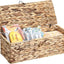 Cesta mimbre con tapa para baño y estante