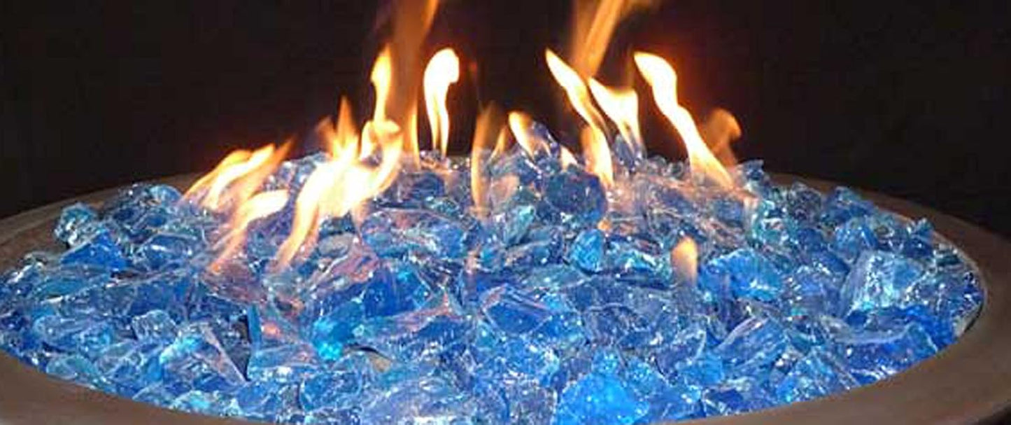 Cristal hoguera vidrio fuego turquesa