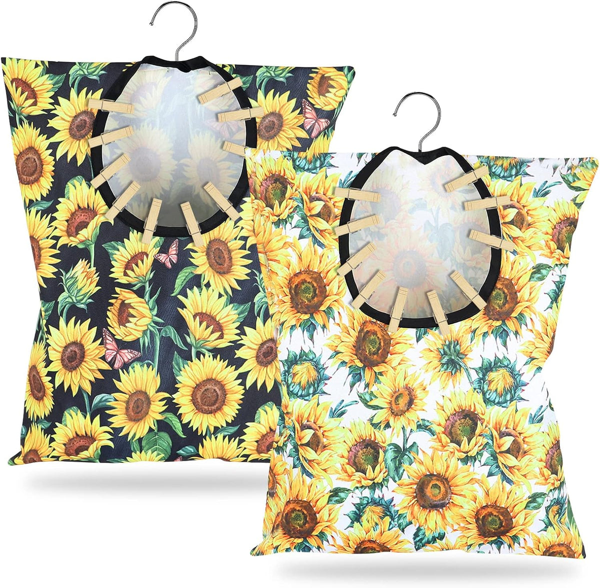 2 Pzas Soporte Pinzas Ropa 15x11pulg Bolsa Colgante