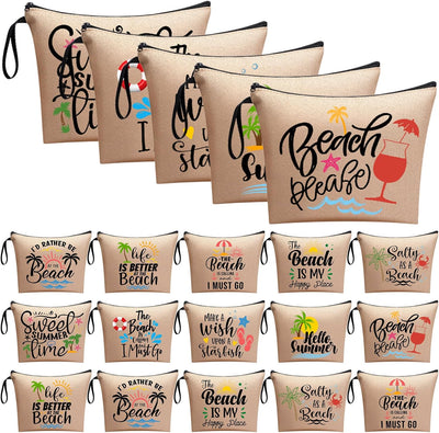 20 Bolsas Maquillaje Playa con Cremallera Kit Viaje