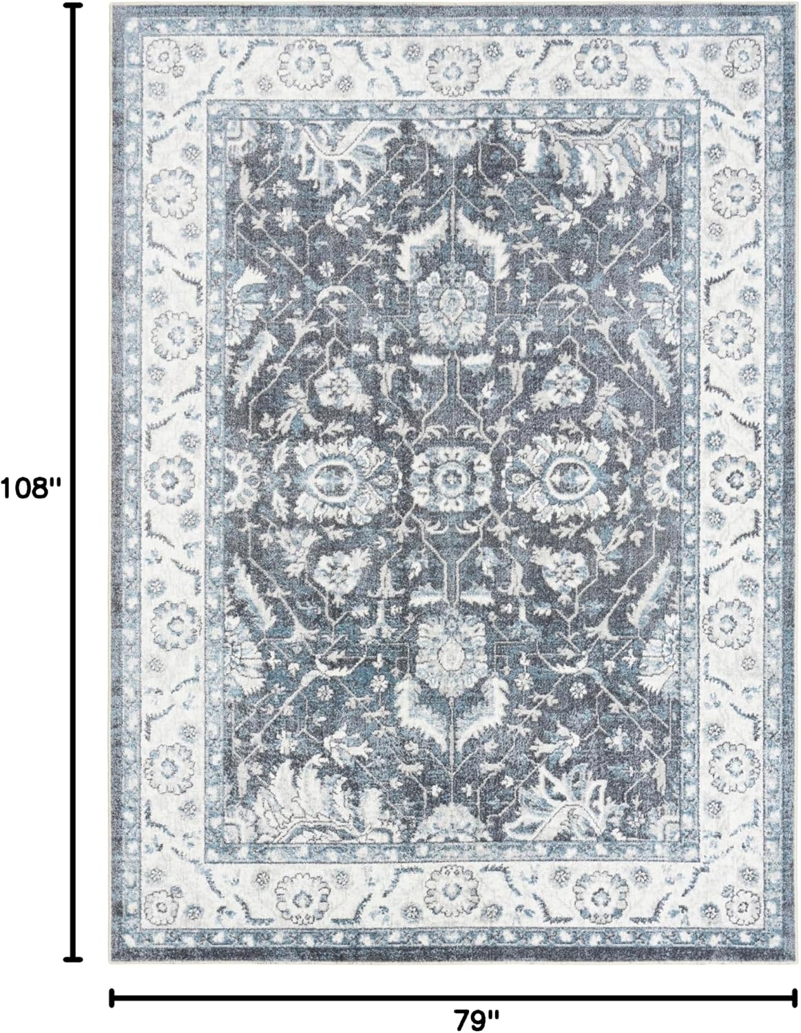 Alfombra lavable 4x6ft para dormitorio sala comedor