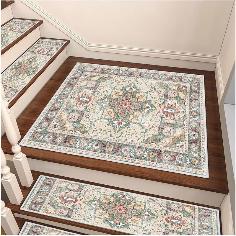 Alfombra antiderrap peldaños 30x30" interiores goma verde