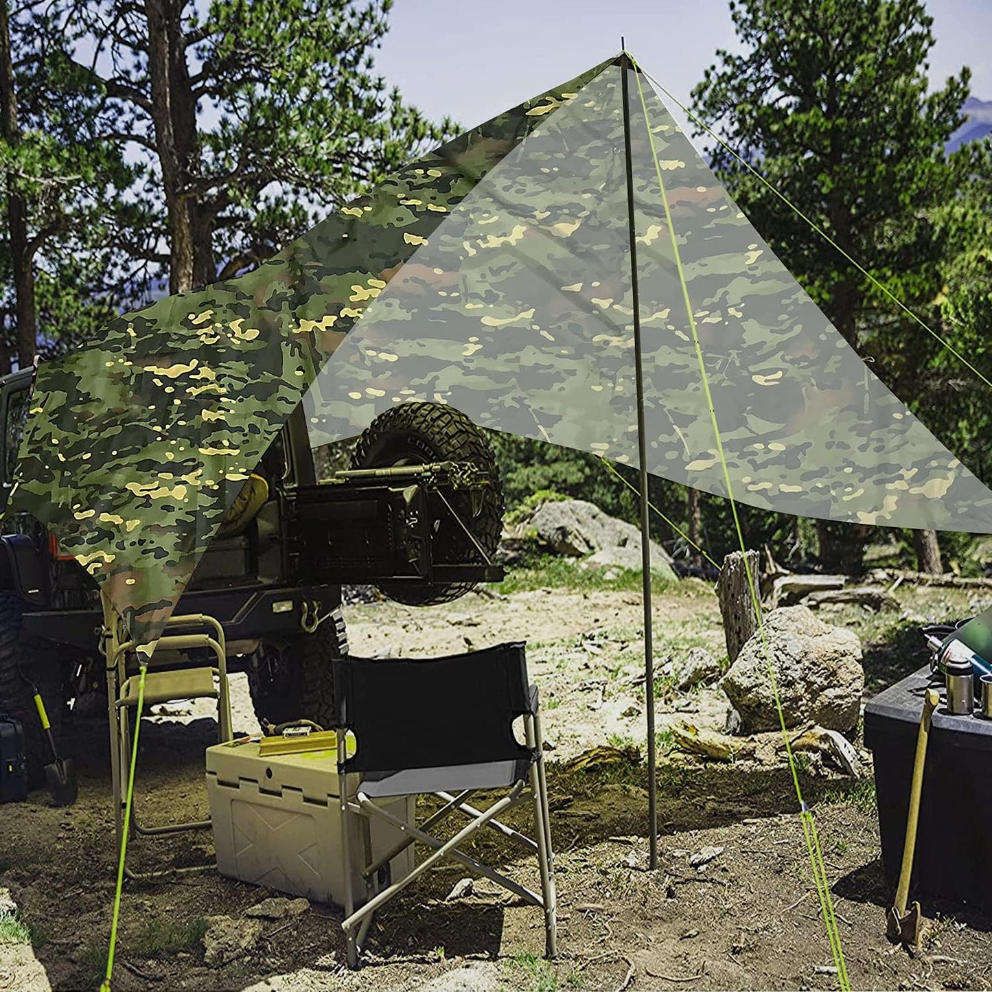 Poncho militar Rip-Stop camuflaje impermeable