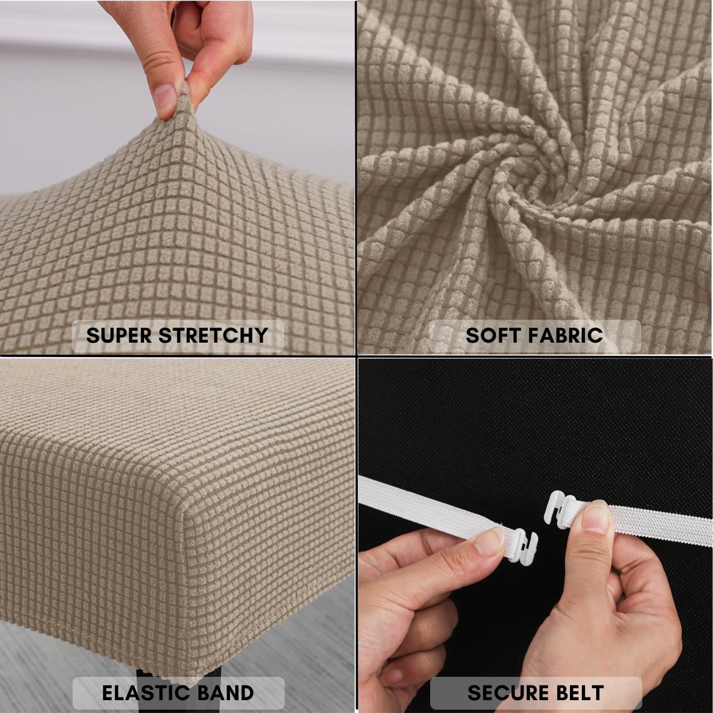 Funda elástica para banco desmontable lavable rectangular