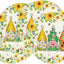 Set 4 manteles redondos primavera diseño margaritas 14x14pulg