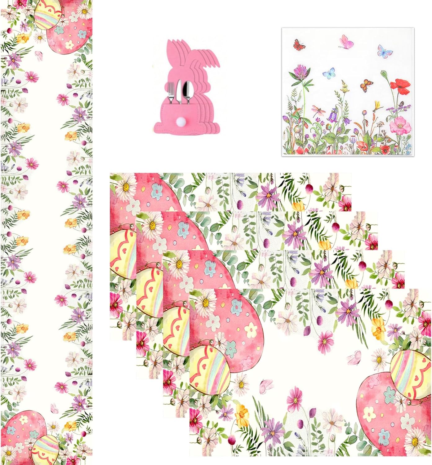 Set 10 manteles Pascua con forma de conejo