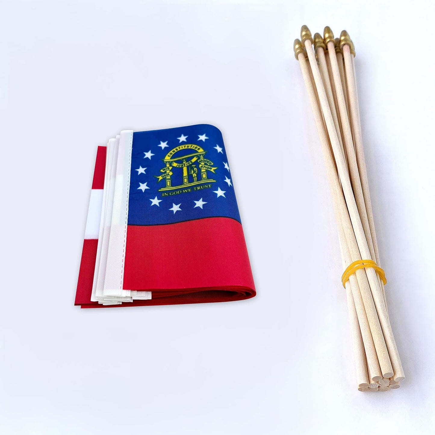 Banderas de mano 5x8pulg en madera set 12