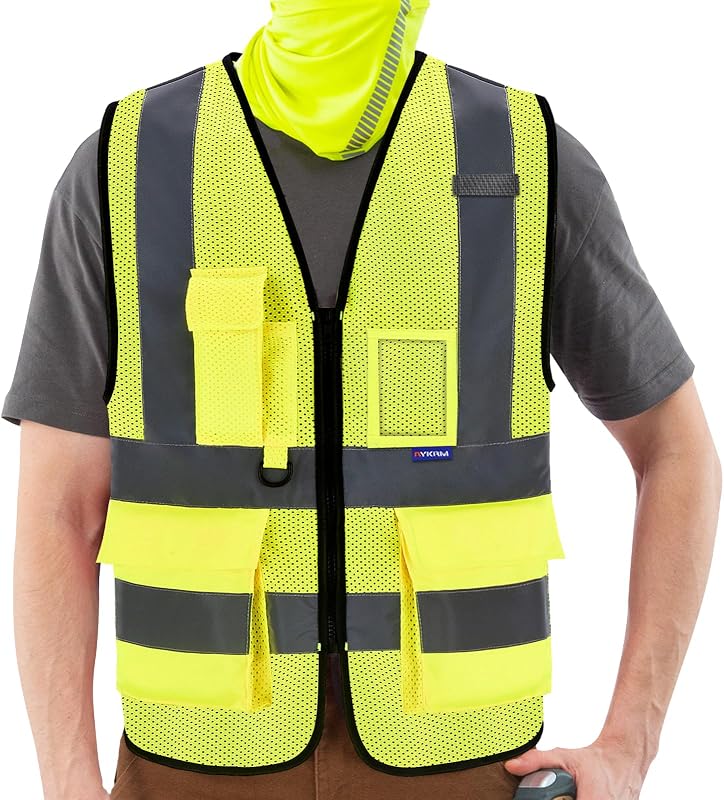 Chaleco reflectante Hi Vis Viz malla amarilla XL con cremallera