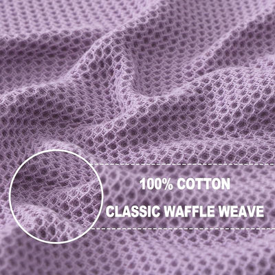 Paños cocina algodón tejido gofre 12x12pulg 6 Pzas lavanda