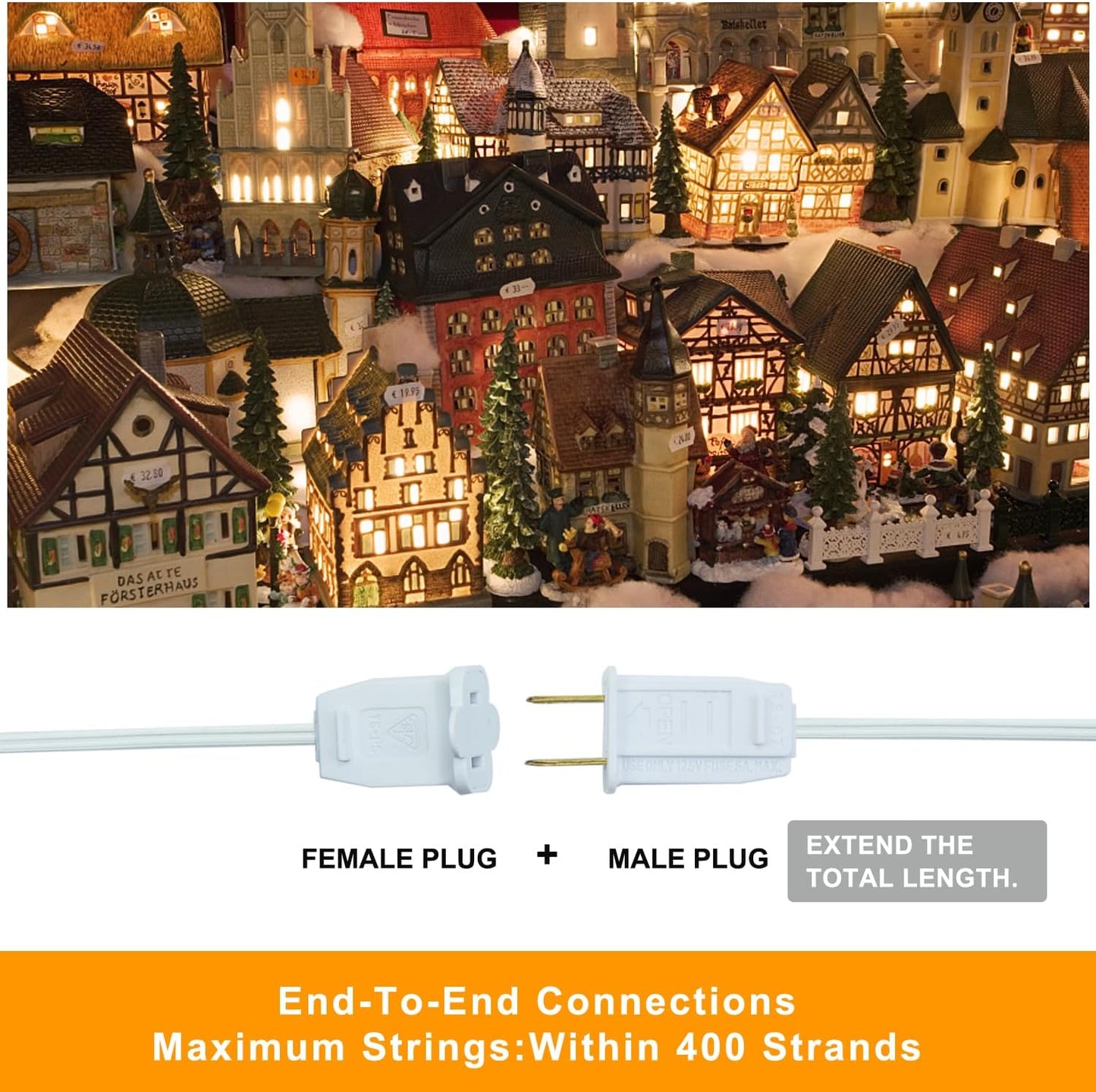 Pack 2 Cables LED C7 E12 Con Interruptor Encendido/Apagado