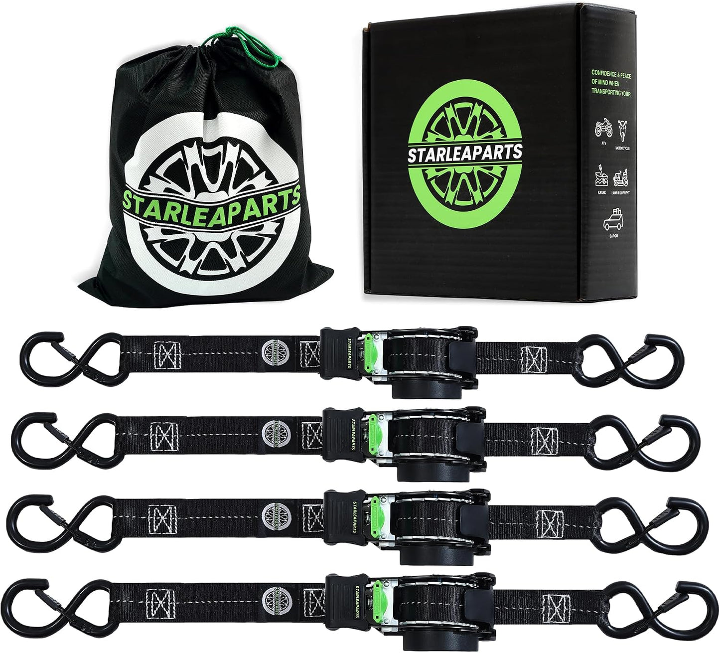 Correas trinquete retráctiles 1500lb para auto kayak