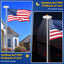 Kit asta bandera plateada 25ft con bandera 3x5ft y luz solar