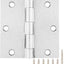30 Bisagras Cuadradas Níquel Cepillado 3.5" Puerta