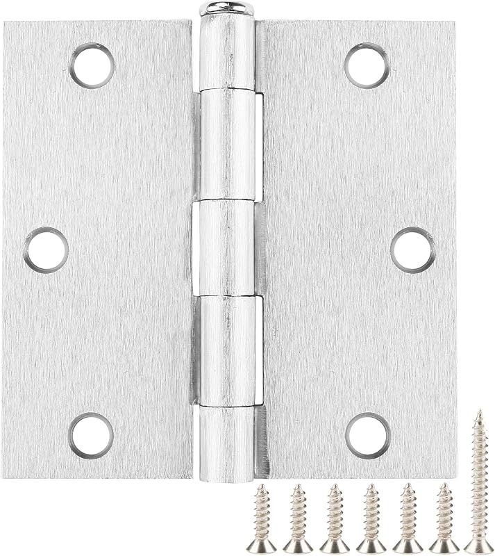 30 Bisagras Cuadradas Níquel Cepillado 3.5" Puerta