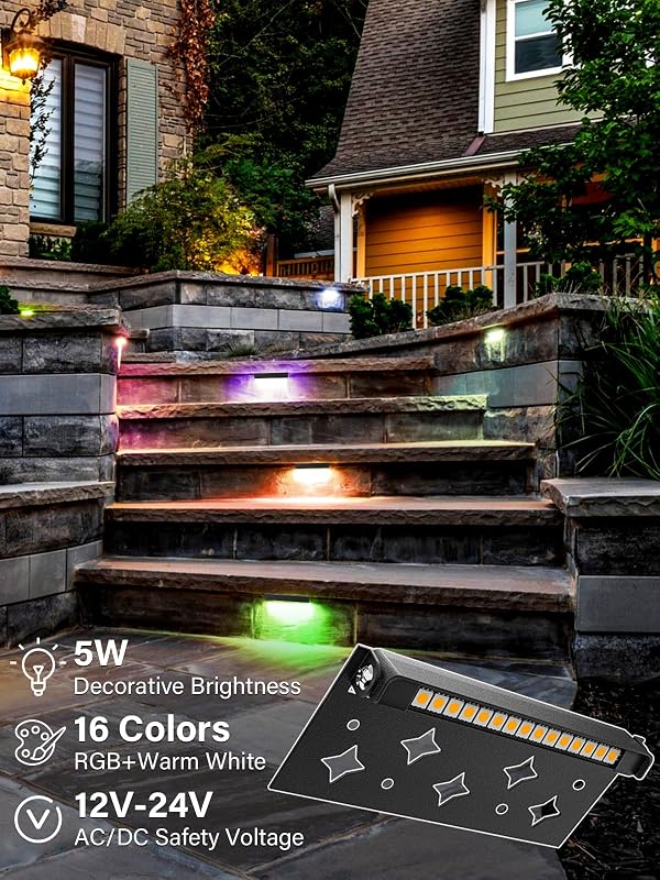Luces pared RGB 7pulg LED paisajismo 12V