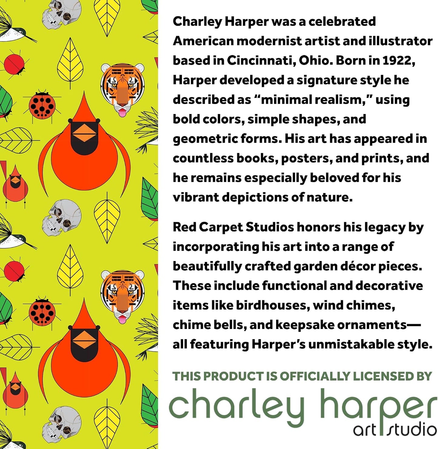 Campana viento acero inox 27pulg Charley Harper