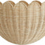 Cesta pared mimbre festoneada tejida a mano 16x10x7" natural