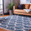 Alfombra área enrejada 8ft cuadrada azul/beige