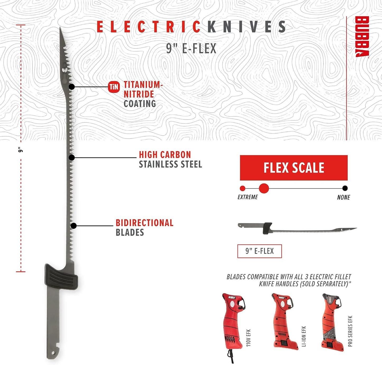 Cuchillo fileteador eléctrico acero inox hueco nitruro ti