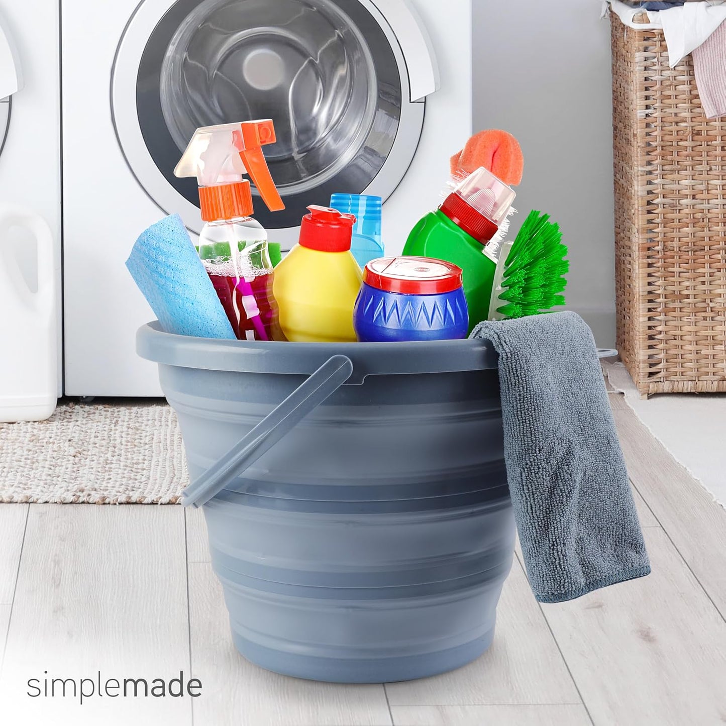 Set limpieza cubo plegable 2 pzas botella cepillo