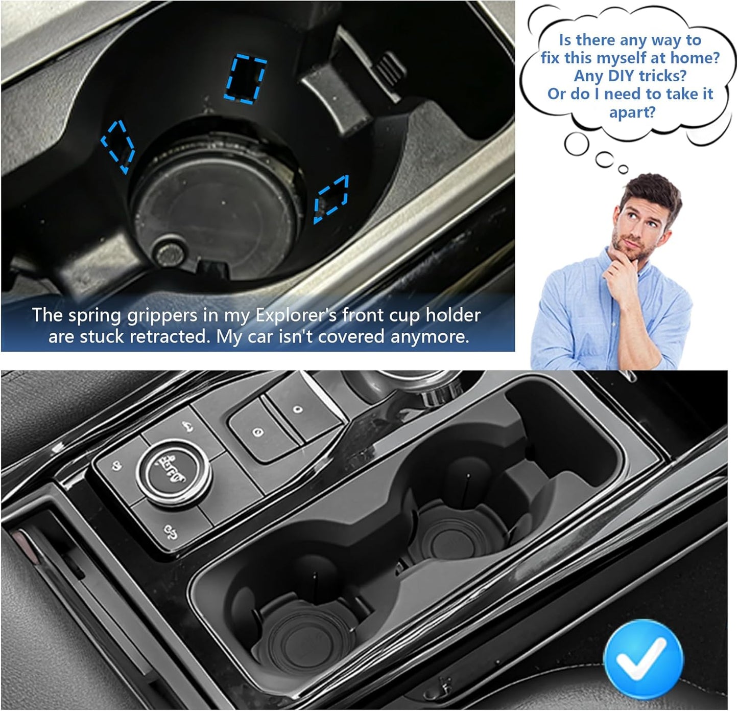 Insertos portavasos comp Ford Explorer 20-24 antiderrap