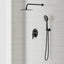 Regadera pared baño acero inox 25.4cm 5 modos negro mate