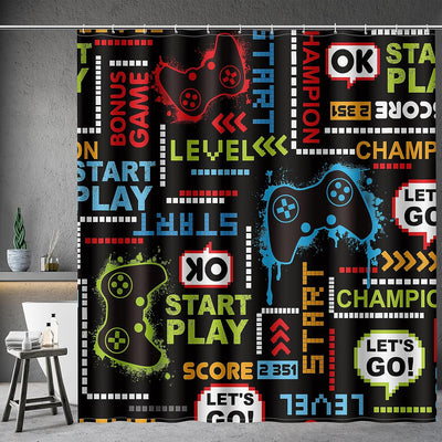 Juego cortinas ducha 72x72pulg con 12 ganchos