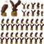 50 Pzas Figura Águila Calva Mini Resina Decoración Patriótica