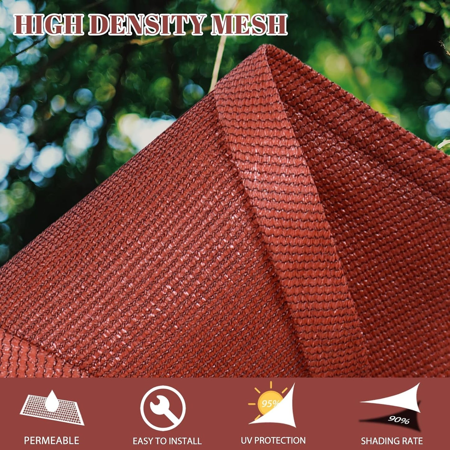 Toldo parasol rectangular 12x16ft color terracota roja