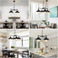 Lámpara colgante de isla cocina 4 luces metal industrial