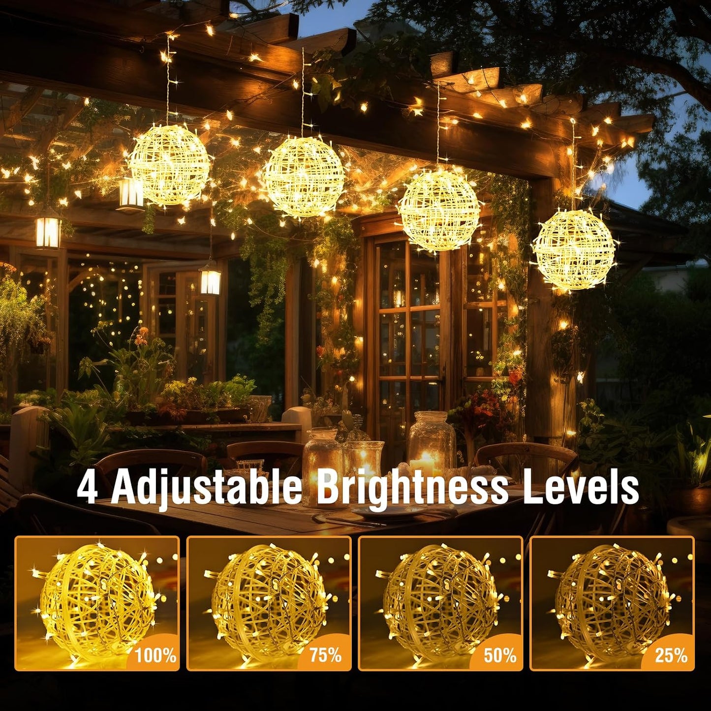 Bolas luz navidad 7.87pulg colgantes exterior 11 modos